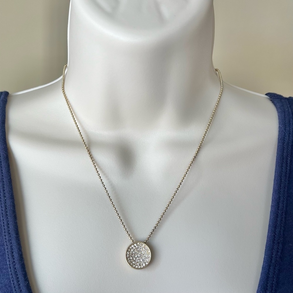 Lia Sophia Multi Rhinestone Circle Pendant Necklace